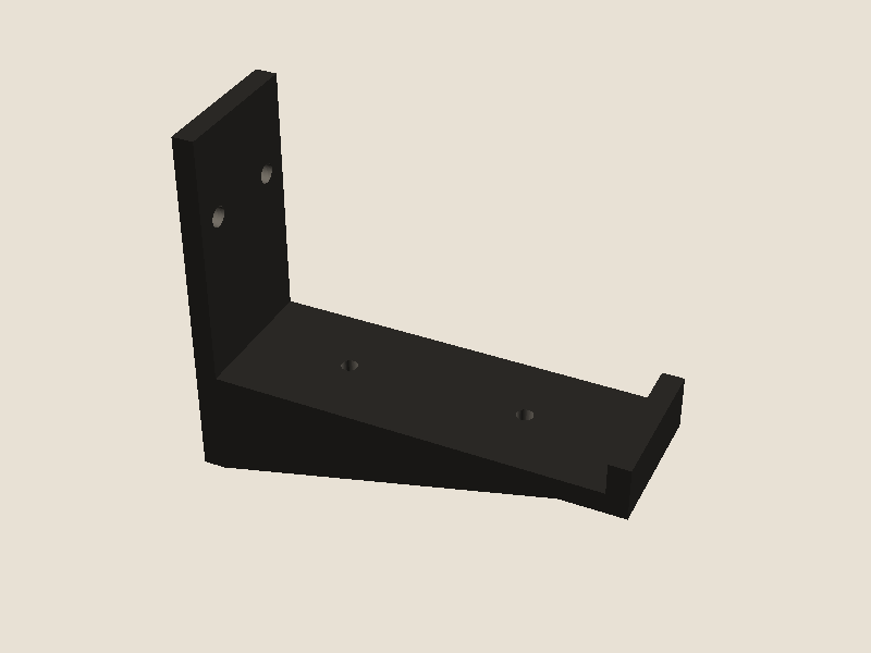 Aanzicht van Muurbeugel voor plank van 18 × 120 mm